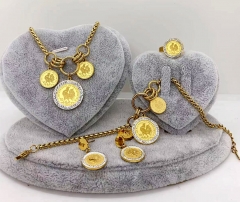 Stainless steel jewelry Necklace Earrings bracelet ring set Wholesale