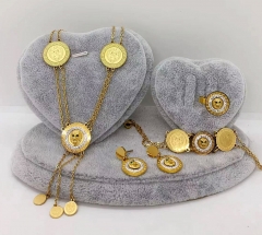 Stainless steel jewelry Necklace Earrings bracelet ring set Wholesale