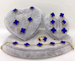Stainless steel jewelry Necklace Earrings bracelet ring set Wholesale