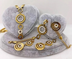 Stainless steel jewelry Necklace Earrings bracelet ring set Wholesale