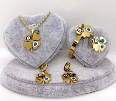 Stainless steel jewelry Necklace Earrings bracelet ring set Wholesale