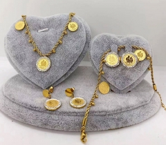 Stainless steel jewelry Necklace Earrings bracelet ring set Wholesale