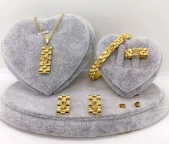 Stainless steel jewelry Necklace Earrings bracelet ring set Wholesale