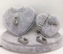 Stainless steel jewelry Necklace Earrings bracelet ring set Wholesale
