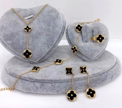Stainless steel jewelry Necklace Earrings bracelet ring set Wholesale
