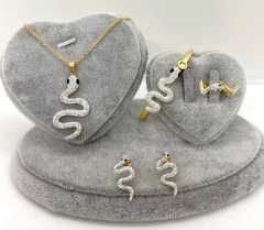 Stainless steel jewelry Necklace Earrings bracelet ring set Wholesale