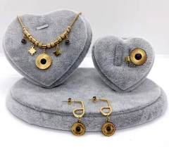 Stainless steel jewelry Necklace Earrings bracelet ring set Wholesale