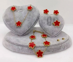 Stainless steel jewelry Necklace Earrings bracelet ring set Wholesale