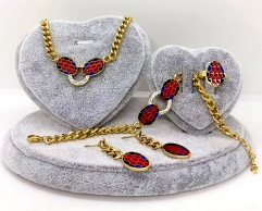 Stainless steel jewelry Necklace Earrings bracelet ring set Wholesale
