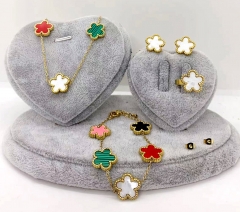 Stainless steel jewelry Necklace Earrings bracelet ring set Wholesale