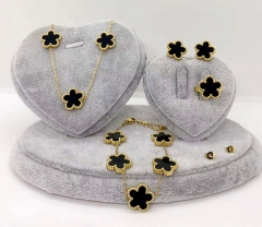 Stainless steel jewelry Necklace Earrings bracelet ring set Wholesale