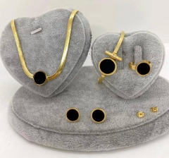 Stainless steel jewelry Necklace Earrings bracelet ring set Wholesale