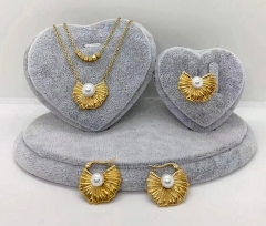 Stainless steel jewelry Necklace Earrings bracelet ring set Wholesale