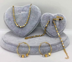 Stainless steel jewelry Necklace Earrings bracelet ring set Wholesale