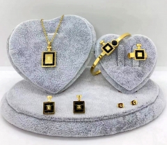 Stainless steel jewelry Necklace Earrings bracelet ring set Wholesale