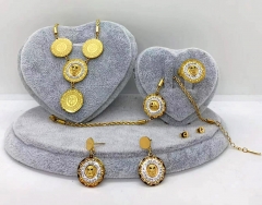 Stainless steel jewelry Necklace Earrings bracelet ring set Wholesale