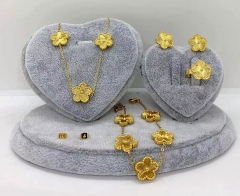 Stainless steel jewelry Necklace Earrings bracelet ring set Wholesale