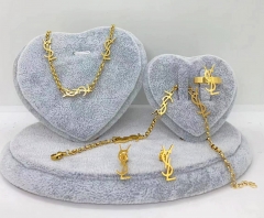 Stainless steel jewelry Necklace Earrings bracelet ring set Wholesale
