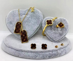 Stainless steel jewelry Necklace Earrings bracelet ring set Wholesale