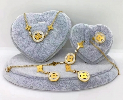 Stainless steel jewelry Necklace Earrings bracelet ring set Wholesale