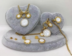 Stainless steel jewelry Necklace Earrings bracelet ring set Wholesale