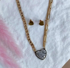 Stainless steel jewelry Necklace Earrings set Wholesale