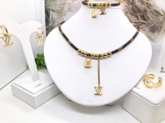Stainless steel jewelry Necklace Earrings Ring bracelet set Wholesale