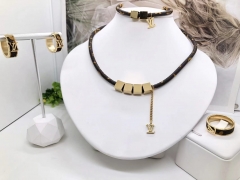 Stainless steel jewelry Necklace Earrings Ring bracelet set Wholesale