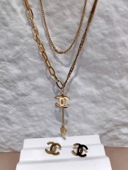 Stainless steel jewelry Necklace Earrings set Wholesale