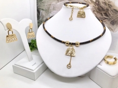 Stainless steel jewelry Necklace Earrings Ring bracelet set Wholesale