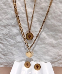 Stainless steel jewelry Necklace Earrings set Wholesale