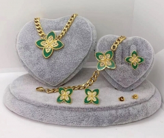 Stainless steel jewelry Necklace Earrings Ring bracelet set Wholesale