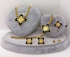 Stainless steel jewelry Necklace Earrings Ring bracelet set Wholesale