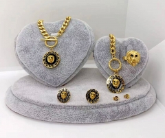 Stainless steel jewelry Necklace Earrings Ring bracelet set Wholesale