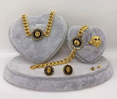 Stainless steel jewelry Necklace Earrings Ring bracelet set Wholesale
