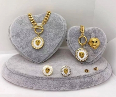 Stainless steel jewelry Necklace Earrings Ring bracelet set Wholesale