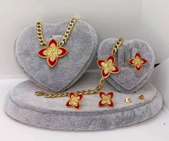 Stainless steel jewelry Necklace Earrings Ring bracelet set Wholesale