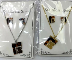 Stainless steel jewelry Necklace Earrings set Wholesale
