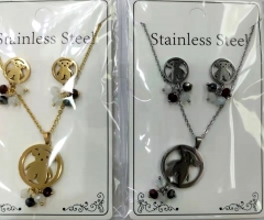 Stainless steel jewelry Necklace Earrings set Wholesale