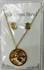 Stainless steel jewelry Necklace Earrings set Wholesale