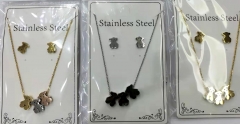 Stainless steel jewelry Necklace Earrings set Wholesale