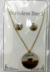 Stainless steel jewelry Necklace Earrings set Wholesale