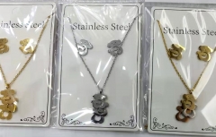 Stainless steel jewelry Necklace Earrings set Wholesale