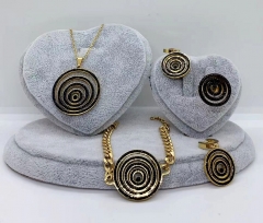 Stainless steel jewelry Necklace Earrings Bracelet ring set Wholesale