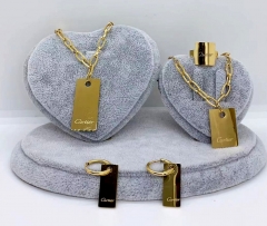 Stainless steel jewelry Necklace Earrings Bracelet ring set Wholesale