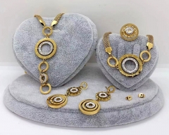 Stainless steel jewelry Necklace Earrings Bracelet ring set Wholesale