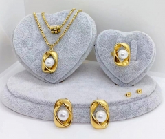 Stainless steel jewelry Necklace Earrings ring set Wholesale