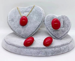 Stainless steel jewelry Necklace Earrings ring set Wholesale