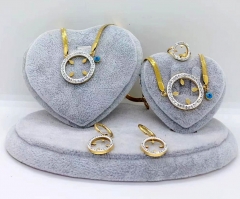 Stainless steel jewelry Necklace Earrings Bracelet ring set Wholesale