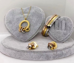 Stainless steel jewelry Necklace Earrings Bracelet ring set Wholesale